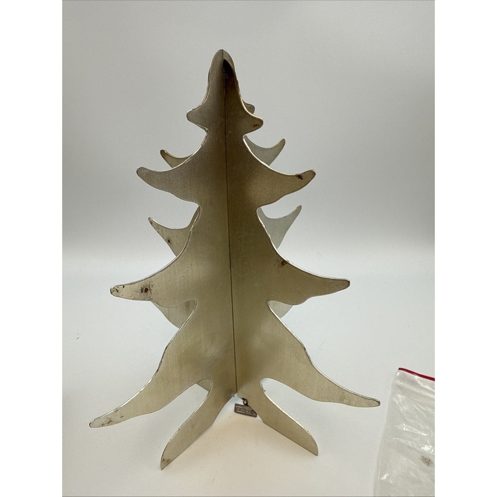 Vintage Metzke Christmas Tree (2 Piece) With Brass Ornaments (w Box) - Picture 2 of 15